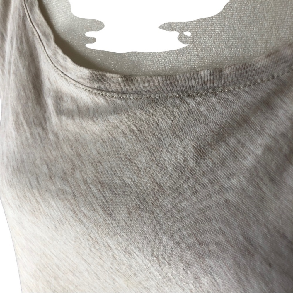 Pure Jill Pima Cotton ALine Tee Women L Oatmeal Heather Long Sleeve Scoop Neck - Picture 2 of 8